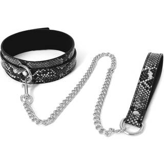 Kiotos Collar with Leash Reptile Black/Silver