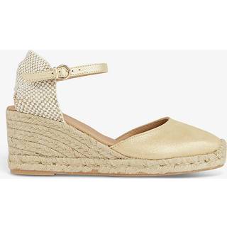 LK Bennett LK Bennett Gold Marissa Leather Ankle Strap Espadrilles