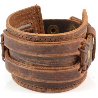 Brunt Råt Læderarmbånd