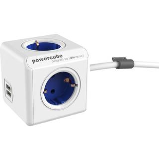 Allocacoc Powercube Extended USB splitter 1,5M, blå