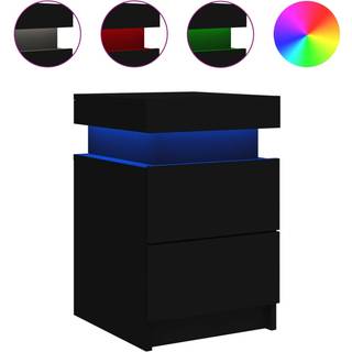 Sengeborde Med Led-Lys 35X39X55 Cm - 1 / Sort