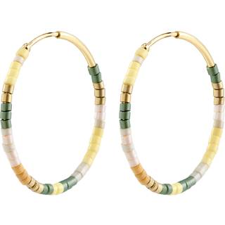 Pilgrim ALISON hoop øreringe brun/guldbelagt