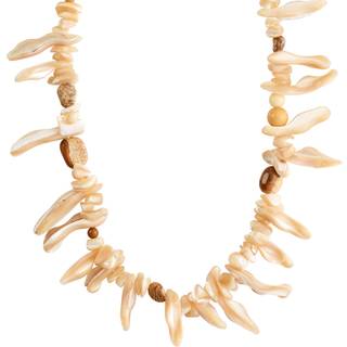 Pilgrim LIGHT halskæde af muslingeskal, brun/guldbelagt