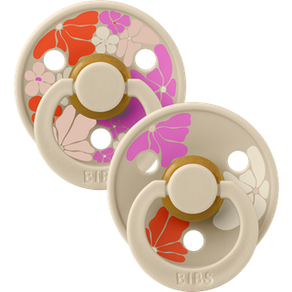BIBS Studio Colour Morning Bloom 2-pak Latex-sut Størrelse 2 Vanilla Mix Vanilla Mix 6+ months  Creme  6+ måneder  Unisex