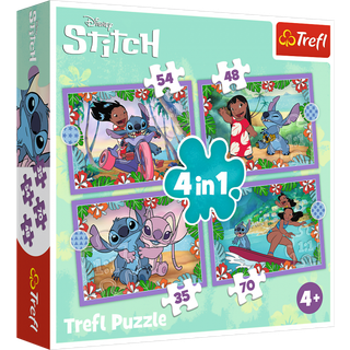 Lilo & Stitch puslespil 4i1 - 35 ,48, 54 og 70 brikker
