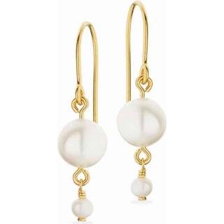 Scrouples øreringe med ferskvandsperle i forgyldt