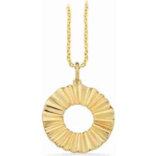 Scrouples vedhæng plissé i forgyldt med kæde