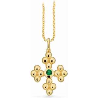 Scrouples vedhæng grøn cubic zirkonia i forgyldt med kæde