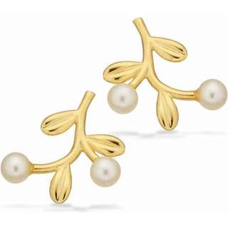 Scrouples øreringe med ferskvandsperle i forgyldt