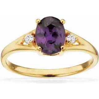 Scrouples ring med lilla og hvid cubic zirkonia i forgyldt