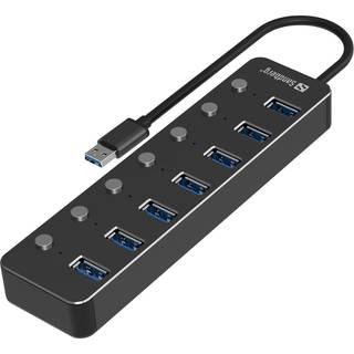 Sandberg 7-Port USB3.0 Hub USB hub - USB 3.0 - 7 ports - Sort