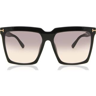 Tom Ford FT0764 SABRINA-02 01B 58 Solbriller Kvinder Black - Shiny Black - 58mm