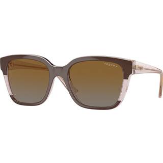 Vogue Briller VO5558S Polarized 3136T5 55 Solbriller Kvinder Brun - Brown On Transparent Rose Glitter - 55mm