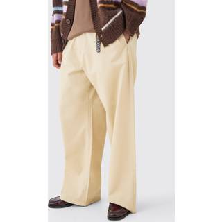 Mens Stone Fixed Waist Super Wide Leg Chino With Charm