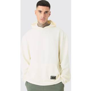 Mens Ecru Tall Oversized Boxy Scuba Hoodie