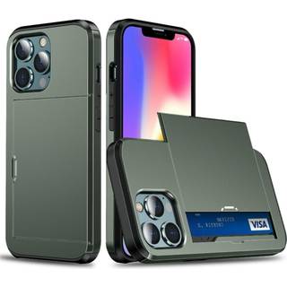 SKALO iPhone 13 Armor Cover kortholder - Grøn