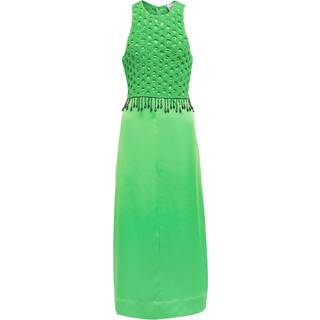 Ganni Halterneck satin midi dress - green - L