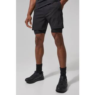 Mens Black Man Active Training Dept 5inch 2-in-1 Regular Fit Shorts