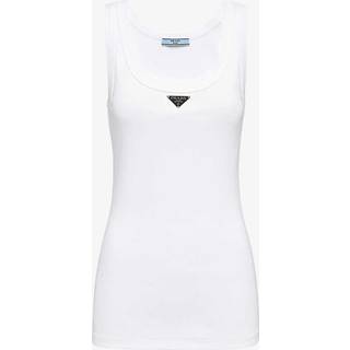 Prada Logo cotton tank top - white - XS