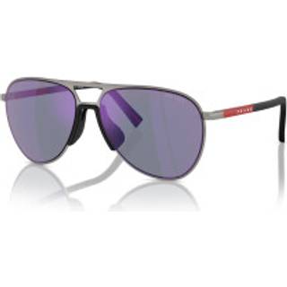 Prada Linea Rossa Mand PS 53ZS 5AV10J Solbriller Metal Grå Blå Pilot Normal