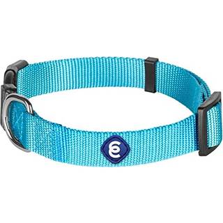 Blueberry Pet Essentials Classic Nylon hundehalsbånd - turkis, 18-26 tommer, ekstra holdbart spænde og D-ring til hverdagsbrug