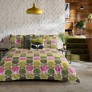 Orla Kiely Orla Kiely Green Multi Block Stem 100% Cotton Pillowcases