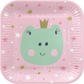 10 stk Kvadratiske paptallerknerMagical Friends - 23 cm Plastik fri