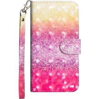 EIDERWOOD iPhone XR Læder Flip Cover m. Pung & Strop - Farverigt Glimt
