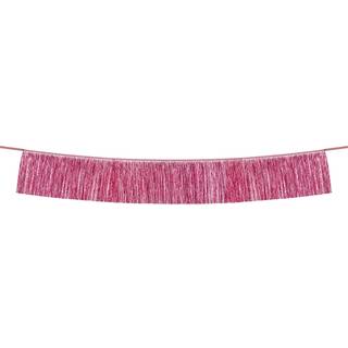 1 stk. Pink frynseguirlande, 20 cm høj og 135 cm bred, perfekt til festdekoration