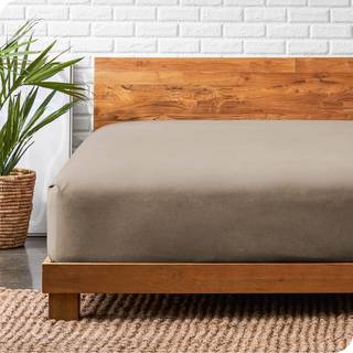 Bare home flannel monteret bundlag 100 % bomuld fl?jlsagtig bl?d tungv?gt - dobbelt b?rstet flannel - dyb lomme (King Taupe)