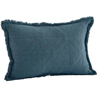 Madam Stoltz Broderet Pudebetræk 30x45 Cm - Pyntepuder & Betræk Bomuld Dusty Blue - 55-8960TPR