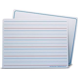 Flipside Produkter Magnetisk tør sletning Læringsmåt To-sidet rød & blå regeret/almindelig 9 """" X 12 """" Pakke på 24