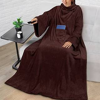 Pavilia premium fleece t?ppe med ?rmer til kvinder m?nd voksen b?rbart t?ppe varm hyggeligt super bl?dt ?rmer kast med arm gave til kvinder mor k