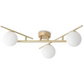 Ideal Lux loftlampe Atlas guldfarvet 3 lyskilder metalglas