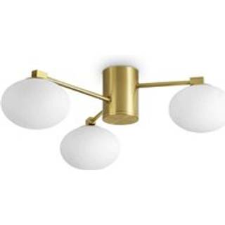 Ideal Lux loftlampe Hermes messingfarvet 60 cm 3 lyskilder glas