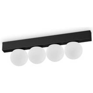 Ideal Lux loftlampe Ping Pong sort 4 lyskilder, opalglas