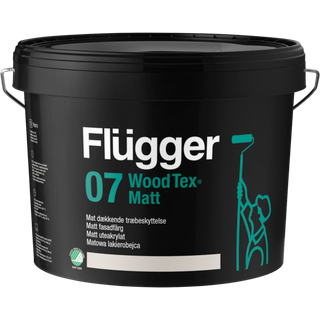 Svanemærket Flügger 07 Wood Tex – Ekstra holdbar, mat træbeskyttelse 10 L Sort