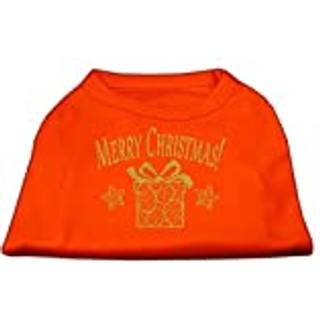Golden Christmas Present Dog Shirt Orange LG