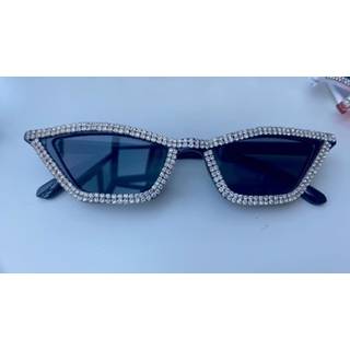 Cateye solbriller med sten, sort