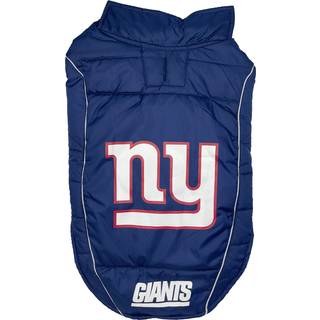 NFL New York Giants puffervest til hunde og katte, strrelse Small. Varm hyggelig og vandtt hundefrakke til sm og store hunde/katte. Bedste NFL
