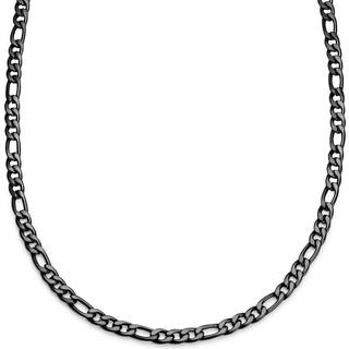 Essentials | 8 mm Gunmetal Sort Figaro Kæde Halskæde
