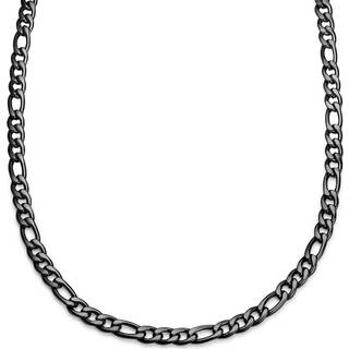 Essentials | 10 mm Gunmetal Sort Figaro Kæde Halskæde