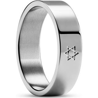 Unity | 6 mm Sølvfarvet Rustfri Stål Davidsstjerne Ring