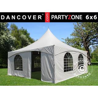 Pagodetelt PartyZone 6x6m, PVC, Hvid