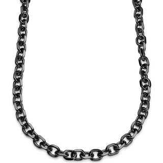 Essentials | 12 mm Gunmetal Sort Ankerkæde Halskæde