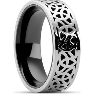Hyperan | 8 mm Sølvfarvet Titanium Keltisk Knude Ring