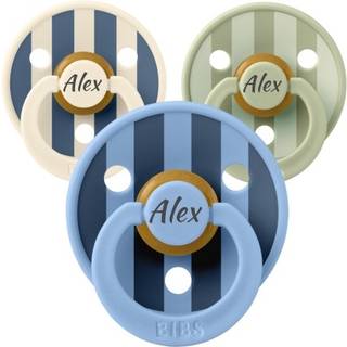 Bibs Studio Line, Str. 2 (6+ Mdr.), Rund - Latex, Sutter Med Navn, 5-pak