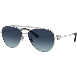 Tiffany Kvinde TF3101B 60014U Solbriller Stål Sølv Blå Pilot Polariseret Skygge