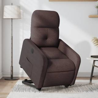 Elektrisk Massagestol Med Løftefunktion Stof Mørkebrun - Nej / Eldrevet tilbagelæningsfunktion