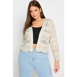 Yours Curve Pure 100% Bomuld Afkortet Pointelle Cardigan50